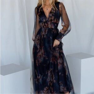 Baltic Born Navy Floral Maxi Dress